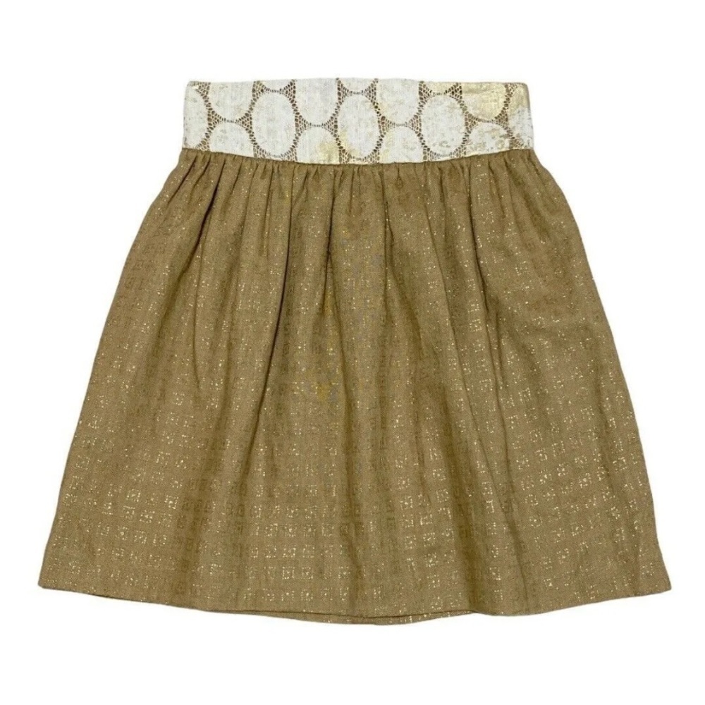 ANTHROPOLOGIE Lauren Moffatt Linen Skirt with Studded Pockets & Silk Lining - Picture 1 of 10